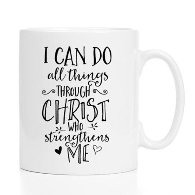 I Can Do All Things Through Christ Mug-Christian Mug-Bible Verse Mug / Scripture Mug- Encouragement Gift